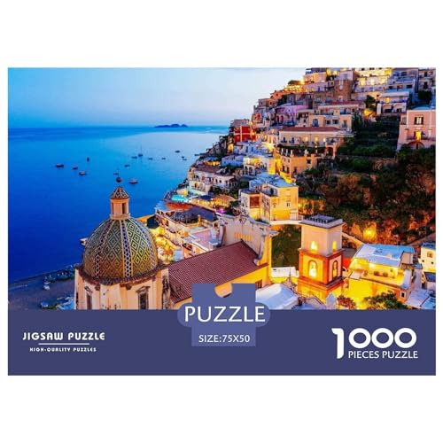 1000-teiliges Puzzle für Erwachsene, italienische Meereslandschaft, Geschenke, kreative rechteckige Puzzles, Holzpuzzle 1000 Teile (75 x 50 cm) von BREAUX