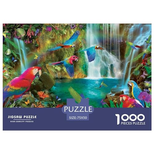 1000-teiliges rechteckiges Puzzle für Erwachsene, Papagei, kreative Puzzle-Herausforderung, Spielzeugpuzzle, 1000 Teile (75 x 50 cm) von BREAUX