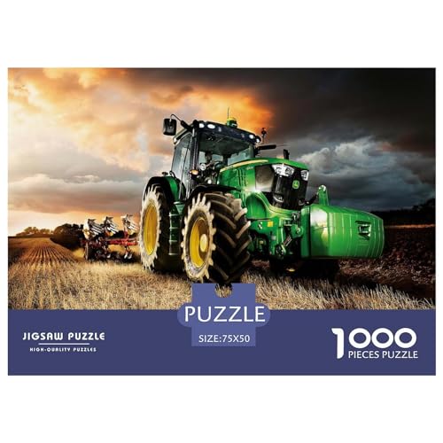 1000-teiliges rechteckiges Puzzle für Erwachsene, Traktor (Weizenernter), kreative Puzzle-Herausforderung, Spielzeugpuzzle, 1000 Teile (75 x 50 cm) von BREAUX