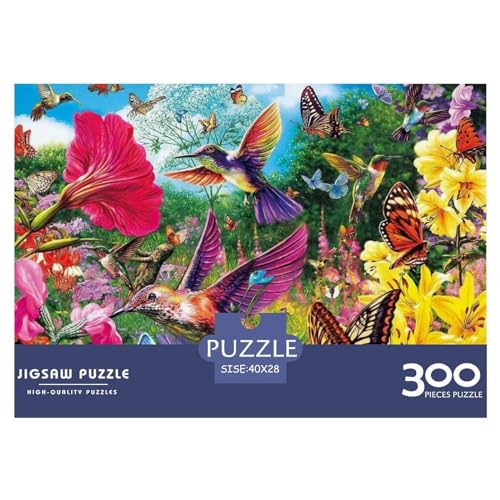 300 Teile Puzzle für Erwachsene, Schmetterlinge und Vögel, Puzzle-Sets für Familien, Holzpuzzles, Brain Challenge Puzzle, 300 Teile (40 x 28 cm) von BREAUX