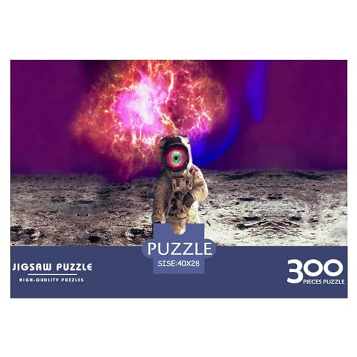 300 Teile Puzzles Astronaut Holzpuzzles Anspruchsvolles Spiel Quadratische Puzzles für Erwachsene und Kinder 300 Teile (40 x 28 cm) von BREAUX