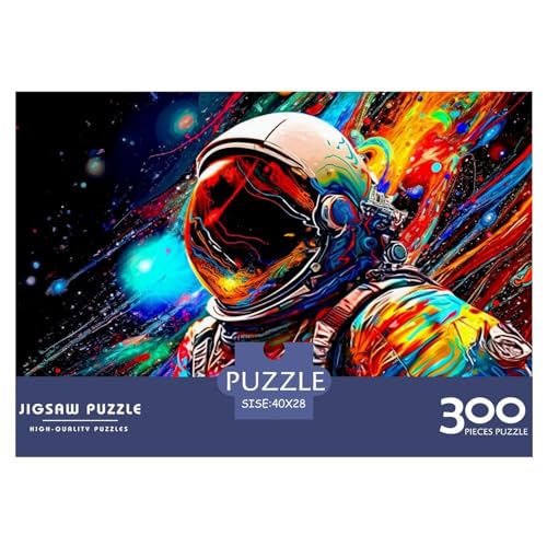300 Teile Puzzles Bunte Astronauten-Holzpuzzles Anspruchsvolles Spiel Quadratische Puzzles für Erwachsene und Kinder 300 Teile (40 x 28 cm) von BREAUX