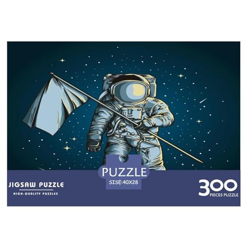 300 Teile Puzzles Cartoon Astronaut Holzpuzzles Anspruchsvolles Spiel Quadratische Puzzles für Erwachsene und Kinder 300 Stück (40 x 28 cm) von BREAUX