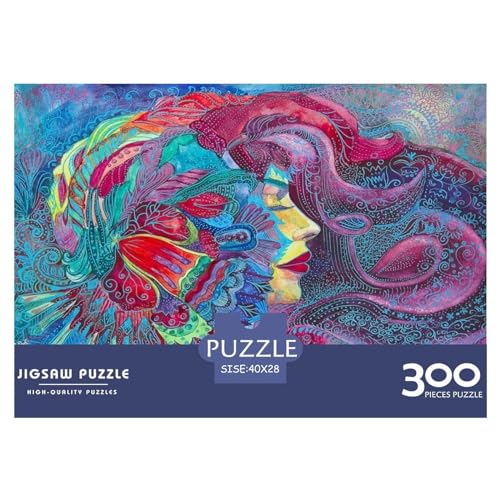 300 Teile Puzzles Psychedelische Farben Holzpuzzles Herausforderndes Spiel Quadratische Puzzles für Erwachsene und Kinder 300 Stück (40 x 28 cm) von BREAUX