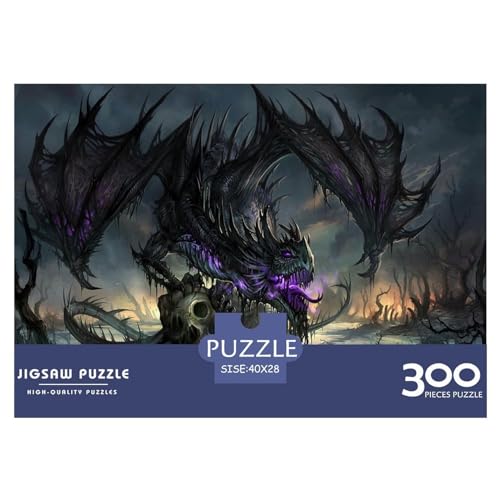 300 Teile kreative Puzzles, Fantasie-Drachen-Geschenk-Puzzles, rechteckiges Puzzle-Spielzeug für Erwachsene, 300 Stück (40 x 28 cm) von BREAUX