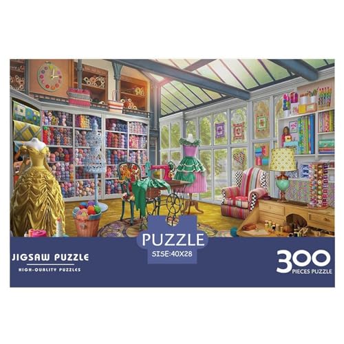 300 Teile kreative Puzzles, Nähzimmer, Geschenk-Puzzles, rechteckiges Puzzle-Spielzeug für Erwachsene, 300 Stück (40 x 28 cm) von BREAUX