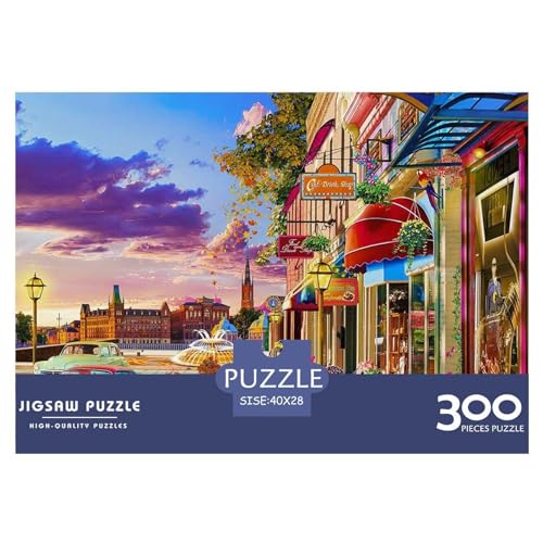 300 Teile kreative Puzzles, Straßencafé-Geschenk-Puzzles, rechteckiges Puzzle-Spielzeug für Erwachsene, 300 Stück (40 x 28 cm) von BREAUX