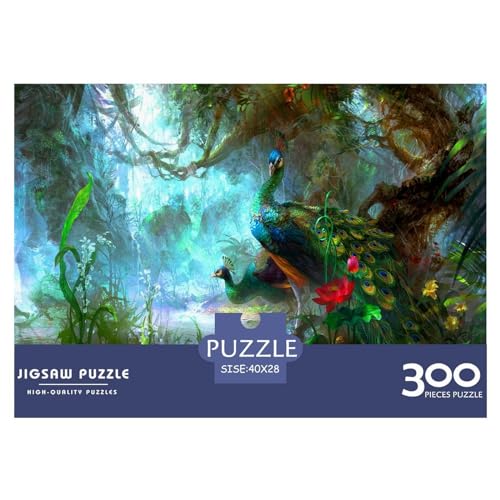 300 Teile kreative Puzzles, Tier-Pfau-Geschenk-Puzzles, rechteckiges Puzzle-Spielzeug für Erwachsene, 300 Teile (40 x 28 cm) von BREAUX