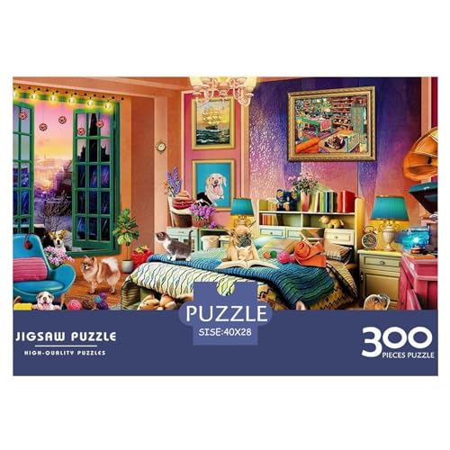 300 Teile kreative Puzzles, freche Haustiere, Partygeschenk, rechteckiges Puzzle-Spielzeug für Erwachsene, 300 Teile (40 x 28 cm) von BREAUX
