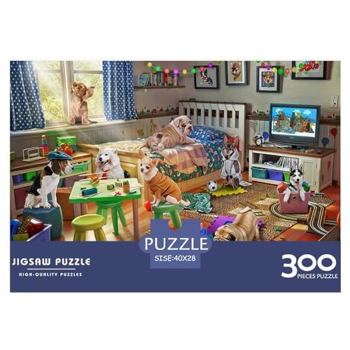 300 Teile kreative Puzzles, freches Hundegeschenk, Puzzle, rechteckiges Puzzle-Spielzeug für Erwachsene, 300 Teile (40 x 28 cm) von BREAUX
