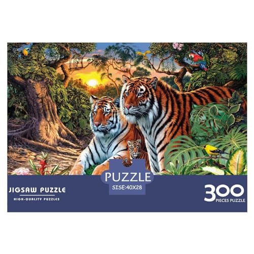 300 Teile kreatives Puzzle, Tiger-Geschenk-Puzzle, rechteckiges Puzzle-Spielzeug für Erwachsene, 300 Stück (40 x 28 cm) von BREAUX
