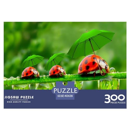 300-teiliges Puzzle „Marienkäfer“ für Erwachsene, kreatives rechteckiges Holzpuzzle, Geschenk für Freunde und Familie, 300 Teile (40 x 28 cm) von BREAUX