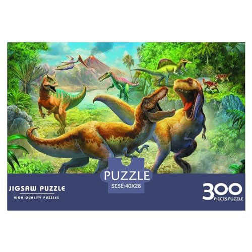 300-teiliges Puzzle für Erwachsene, Dinosaurier-Weltgeschenke, kreative rechteckige Puzzles, Holzpuzzle 300 Teile (40 x 28 cm) von BREAUX