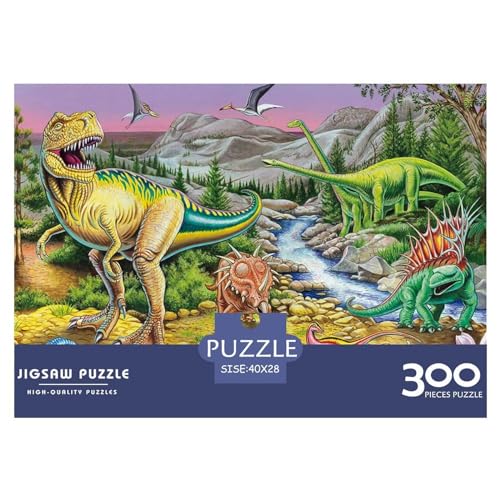 300-teiliges Puzzle für Erwachsene, Dinosaurierwelt, Holzpuzzle, Familienunterhaltungsspielzeug, 300 Teile (40 x 28 cm) von BREAUX