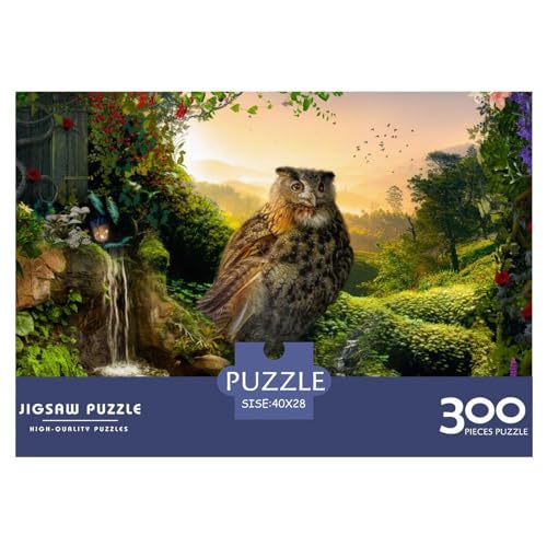 300-teiliges Puzzle für Erwachsene, Eulen-Puzzlesets für Familien, Holzpuzzles, Brain Challenge-Puzzle, 300 Teile (40 x 28 cm) von BREAUX