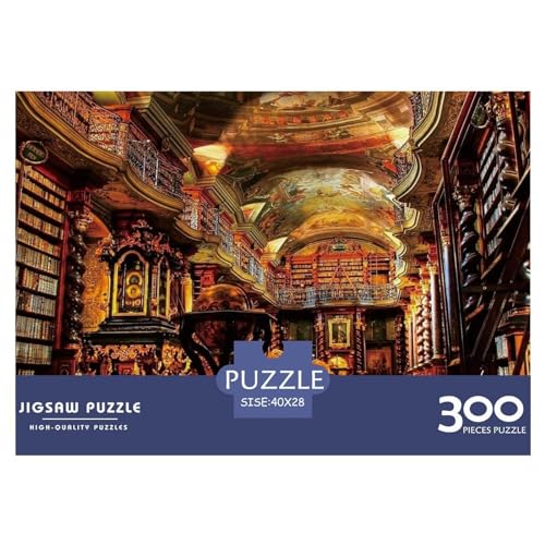 300-teiliges Puzzle für Erwachsene, Klassische Bibliotheksgeschenke, kreative rechteckige Puzzles, Holzpuzzle 300 Teile (40 x 28 cm) von BREAUX