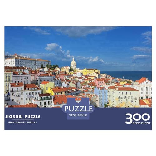 300-teiliges Puzzle für Erwachsene, Lissabon-Puzzlesets für Familien, Holzpuzzles, Brain Challenge-Puzzle, 300 Teile (40 x 28 cm) von BREAUX
