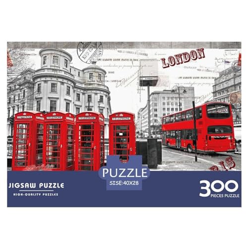 300-teiliges Puzzle für Erwachsene, London Impression, Holzpuzzle, Familienunterhaltungsspielzeug, 300 Teile (40 x 28 cm) von BREAUX