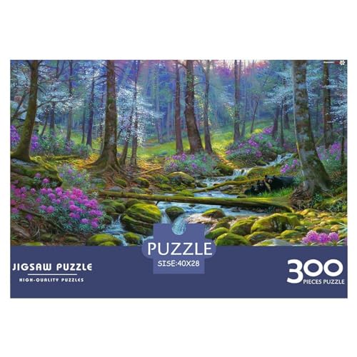 300-teiliges Puzzle für Erwachsene, Wunderland-Wald-Puzzle-Sets für Familien, Holzpuzzles, Gehirn-Herausforderungspuzzle, 300 Teile (40 x 28 cm) von BREAUX