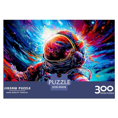 300-teiliges Puzzle für Erwachsene, buntes Astronauten-Holzpuzzle, Familienunterhaltungsspielzeug, 300 Teile (40 x 28 cm) von BREAUX