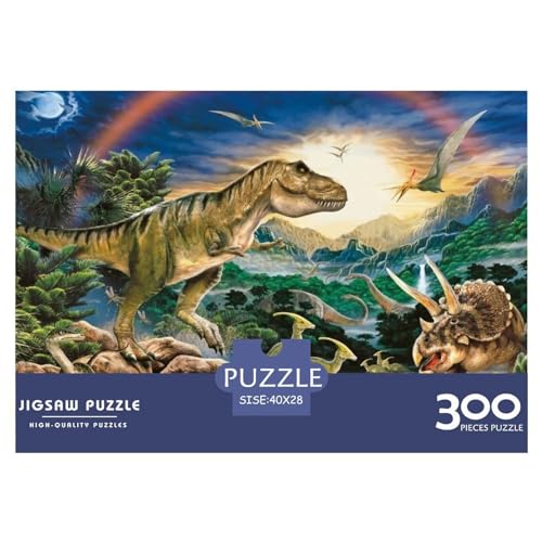 300-teiliges rechteckiges Puzzle für Erwachsene, Dinosaurierwelt, kreative Puzzle-Herausforderung, Spielzeugpuzzle, 300 Teile (40 x 28 cm) von BREAUX