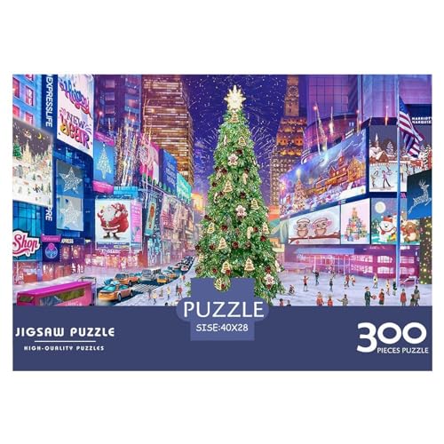 300-teiliges rechteckiges Puzzle für Erwachsene, Weihnachtsquadrat, kreative Puzzle-Herausforderung, Spielzeugpuzzle, 300 Teile (40 x 28 cm) von BREAUX