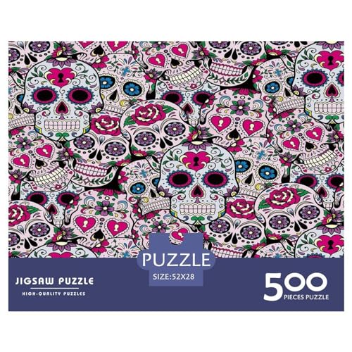 500 Teile Puzzle für Erwachsene 骷髅 Puzzlesets für Familien Holzpuzzles Brain Challenge Puzzle 500 Teile (52 x 38 cm) von BREAUX