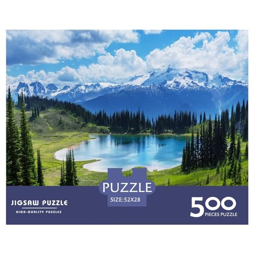 500 Teile Puzzles Park Moraine Lake Holzpuzzles Anspruchsvolles Spiel Quadratische Puzzles für Erwachsene und Kinder 500 Teile (52 x 38 cm) von BREAUX