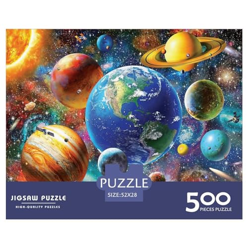 500 Teile Puzzles für Erwachsene Schöne Planeten-Puzzlesets für Familien Holzpuzzles Brain Challenge Puzzle 500 Teile (52 x 38 cm) von BREAUX