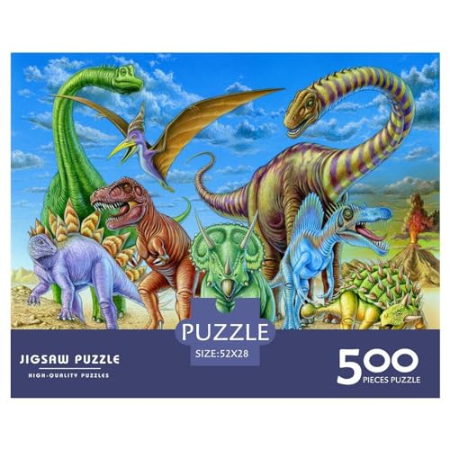 500 Teile kreative Puzzles, Dinosaurier-Welt, Geschenk-Puzzles, rechteckiges Puzzle-Spielzeug für Erwachsene, 500 Stück (52 x 38 cm) von BREAUX