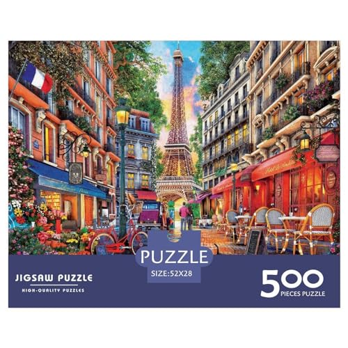 500-teiliges Puzzle für Erwachsene, Paris-Geschenke, kreative rechteckige Puzzles, Holzpuzzle 500 Teile (52 x 38 cm) von BREAUX