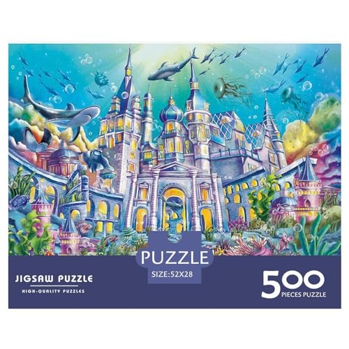 500-teiliges Puzzle für Erwachsene, Unterwasserpalast, Holzpuzzle, Familienunterhaltungsspielzeug, 500 Teile (52 x 38 cm) von BREAUX