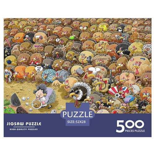 500-teiliges Puzzle für Erwachsene, Weihnachtschaos, Holzpuzzle, Familienunterhaltungsspielzeug, 500 Teile (52 x 38 cm) von BREAUX