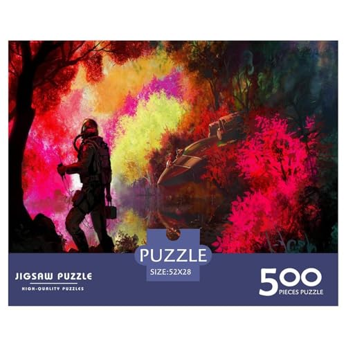 500-teiliges rechteckiges Puzzle für Erwachsene, Astronaut, kreative Puzzle-Herausforderung, Spielzeugpuzzle, 500 Teile (52 x 38 cm) von BREAUX