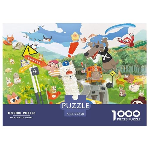 Alpaka-Abenteuer-Puzzle, 1000 Teile, für Erwachsene, Puzzle, Lernspiele, 1000 Teile (75 x 50 cm) von BREAUX