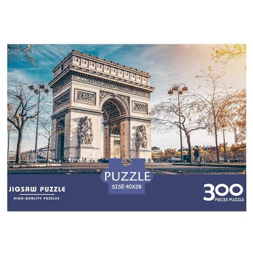 Arc De Triomphe Gifts 300-teiliges Puzzle für Erwachsene – Holzpuzzles – Entspannungspuzzlespiele – Denksport-Puzzle 300 Teile (40 x 28 cm) von BREAUX