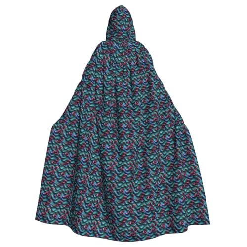 BREAUX 3D Magical Dragon Scales Pattern Print Hooded Cloak, Oversized Hooded Cape with Bow Tie Uni Adult Halloween Costume BREAUX 3D Magical Dragon Scales Pattern Print Hooded Cloak, Oversized Hooded Cape with Bow Tie Uni Adult Halloween Costume von BREAUX