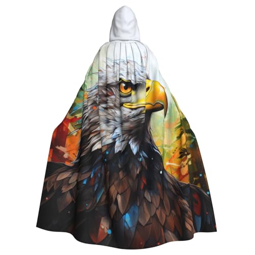 BREAUX Adleraufdruck, Halloween-Umhang mit Kapuze, für Erwachsene, für Partys, Karneval, Cosplay, Kostüme, Bühnendekorationen BREAUX Adleraufdruck, Halloween-Umhang mit Kapuze, für Erwachsene, für Partys, Karneval, Cosplay, Kostüme, Bühnendekorationen von BREAUX