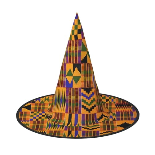 BREAUX Afrikanischer Tribal Ethnische Textur Druck Halloween Hexe und Zauberer Hut Hexenkostüm für Themendekoration Halloween Party von BREAUX