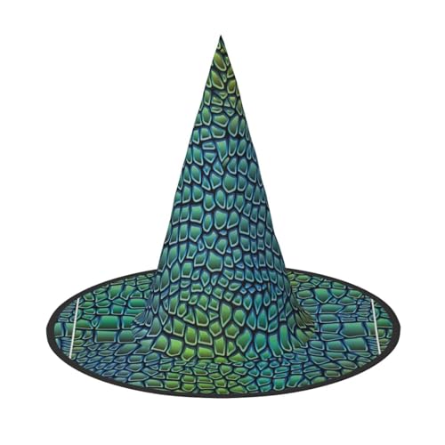BREAUX Alligatorhaut-Druck, Halloween-Hexe und Zaubererhut, Hexenkostüm für Themendekoration, Halloween-Party von BREAUX