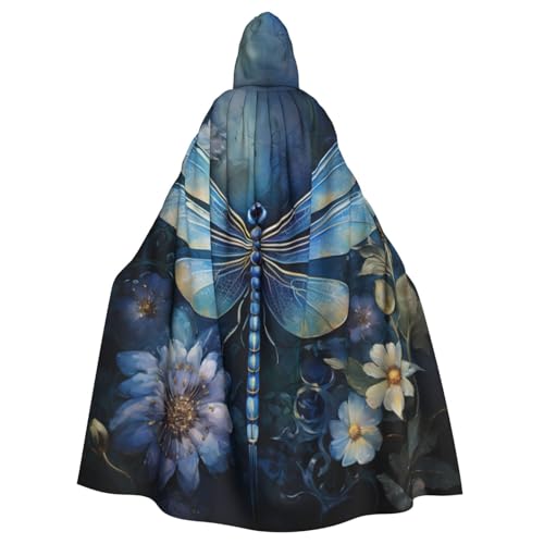 BREAUX Art Blue Dragonfly Print Halloween Adult Hooded Cloak Cape for Parties Carnival Cosplay Costumes Stage Decorations BREAUX Art Blue Dragonfly Print Halloween Adult Hooded Cloak Cape for Parties Carnival Cosplay Costumes Stage Decorations von BREAUX