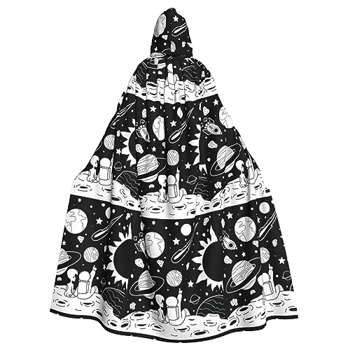 BREAUX Astronauten Druck Halloween Umhang Halloween Umhang Halloween Kapuzenumhang Erwachsene Party Dekoration Umhang von BREAUX