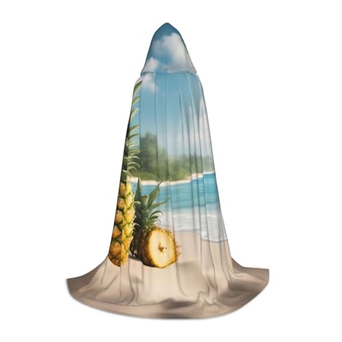 BREAUX Beach Two Ananas Sea Print Kapuzenumhang Uni Volle Länge Kapuzenumhang Dress Up Ball Comic Ausstellung Kostüm BREAUX Beach Two Ananas Sea Print Kapuzenumhang Uni Volle Länge Kapuzenumhang Dress Up Ball Comic Ausstellung Kostüm von BREAUX