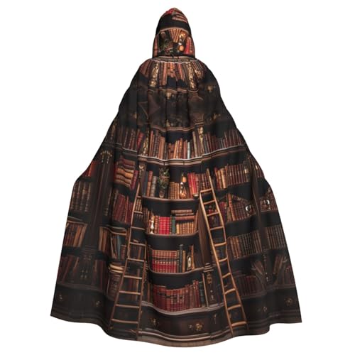 BREAUX Bibliothek Bücherregal Druck Kapuzenumhang übergroßer Kapuzenumhang mit Fliege Uni Erwachsene Halloween Kostüm BREAUX Bibliothek Bücherregal Druck Kapuzenumhang übergroßer Kapuzenumhang mit Fliege Uni Erwachsene Halloween Kostüm von BREAUX