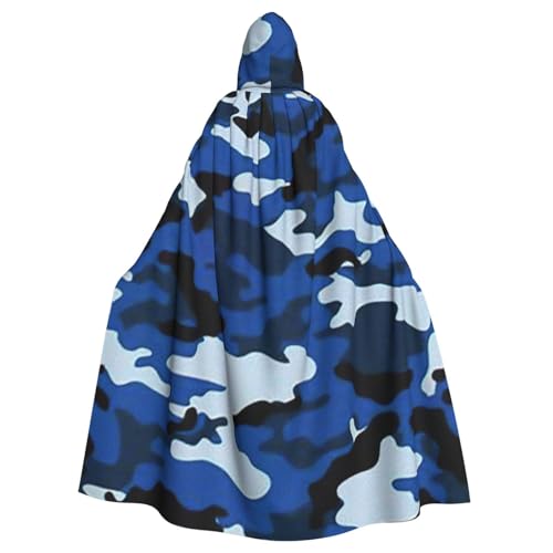 BREAUX Blauer Camouflage-Umhang für Halloween, Erwachsene, mit Kapuze, Umhang für Partys, Karneval, Cosplay, Kostüme, Bühnendekorationen BREAUX Blauer Camouflage-Umhang für Halloween, Erwachsene, mit Kapuze, Umhang für Partys, Karneval, Cosplay, Kostüme, Bühnendekorationen von BREAUX