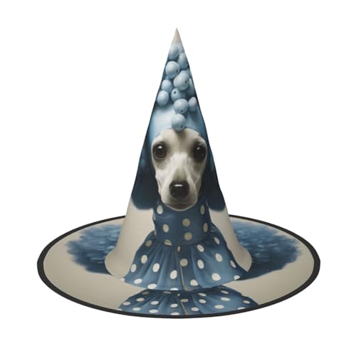 BREAUX Blauer Pudel, gepunktet, Halloween-Hexen- und Zaubererhut, Hexenkostüm für Themendekoration, Halloween-Party von BREAUX
