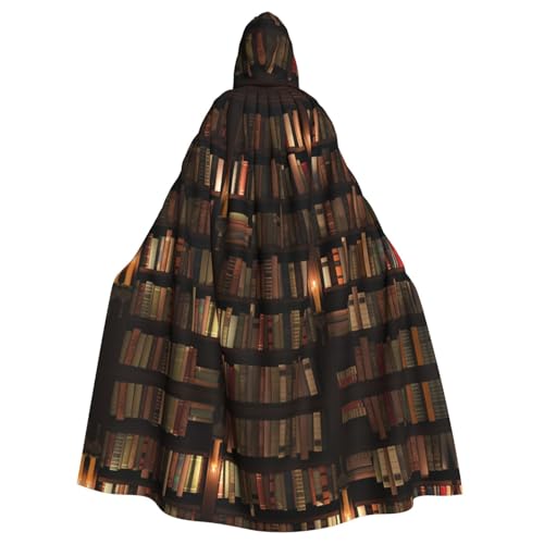 BREAUX Book Room Library Print Hooded Cloak, Oversized Hooded Cape with Bow tie, Uni Adult Halloween Costume BREAUX Book Room Library Print Hooded Cloak, Oversized Hooded Cape with Bow tie, Uni Adult Halloween Costume von BREAUX