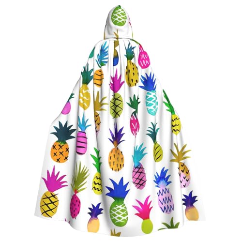 BREAUX Bunter Ananas-Druck, Halloween-Umhang, Halloween-Umhang, Halloween-Kapuzenumhang, Partydekoration für Erwachsene BREAUX Bunter Ananas-Druck, Halloween-Umhang, Halloween-Umhang, Halloween-Kapuzenumhang, Partydekoration für Erwachsene von BREAUX