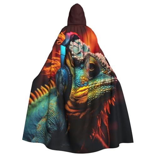 BREAUX Chamäleon-Umhang mit Kapuze für Halloween, Erwachsene, für Partys, Karneval, Cosplay, Bühnendekorationen BREAUX Chamäleon-Umhang mit Kapuze für Halloween, Erwachsene, für Partys, Karneval, Cosplay, Bühnendekorationen von BREAUX