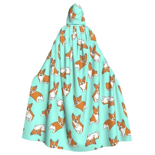 BREAUX Corgi Niedlicher Hunde-Druck, Halloween-Umhang, Halloween-Umhang, Halloween-Kapuzenumhang, Partydekoration für Erwachsene BREAUX Corgi Niedlicher Hunde-Druck, Halloween-Umhang, Halloween-Umhang, Halloween-Kapuzenumhang, Partydekoration für Erwachsene von BREAUX